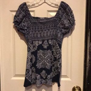 Smocked cap-sleeve top